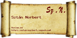 Sztán Norbert névjegykártya