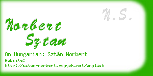 norbert sztan business card